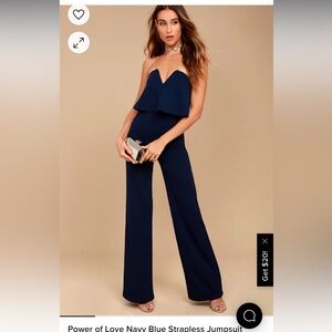 Lulus strapless jumpsuit in green